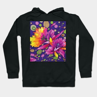 Whimsical Colorful Floral Print Hoodie